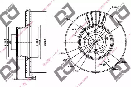 Тормозной диск DJ PARTS BD1180